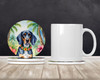 Bluetick Coonhound Luau Large Sandstone Absorbent Round Coasters Pack of 4 product image at NuMercy 2