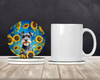 Schnauzer in Sunflowers Large Sandstone Absorbent Round Coasters Pack of 4 product image at NuMercy 2