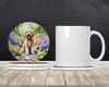 Goldendoodle Spring Path Large Sandstone Absorbent Round Coasters Pack of 4 product image at NuMercy 2