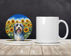 Bearded Collie in Sunflowers Large Sandstone Absorbent Round Coasters Pack of 4 product image at NuMercy 2