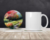 North Carolina Dogwoods in Watercolor Large Sandstone Absorbent Round Coasters Pack of 4 DAC1693 product image at NuMercy 2