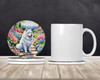 Samoyed Spring Path Large Sandstone Absorbent Round Coasters Pack of 4 product image at NuMercy 2