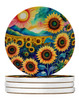 Colorful Sunflowers Large Sandstone Absorbent Round Coasters Pack of 4 DAC1994 product image at NuMercy