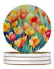 Freesias in Watercolor Large Sandstone Absorbent Round Coasters Pack of 4 DAC1569 product image at NuMercy