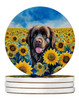 Newfoundland in Sunflowers Large Sandstone Absorbent Round Coasters Pack of 4 DAC6124 product image at NuMercy