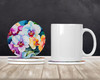 Orchids in Watercolor Large Sandstone Absorbent Round Coasters Pack of 4 DAC1600 product image at NuMercy 2