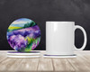 New Hampshire Purple Lilac in Watercolor Large Sandstone Absorbent Round Coasters Pack of 4 DAC1685 product image at NuMercy 2