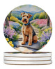 Lakeland Terrier Spring Path Large Sandstone Absorbent Round Coasters Pack of 4 product image at NuMercy