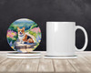 Corgi Spring Path Large Sandstone Absorbent Round Coasters Pack of 4 DAC6610 product image at NuMercy 2