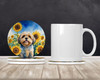 Lhasa Apso in Sunflowers Large Sandstone Absorbent Round Coasters Pack of 4 product image at NuMercy 2