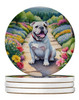 English Bulldog Spring Path Large Sandstone Absorbent Round Coasters Pack of 4 DAC6621 product image at NuMercy
