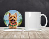 Norwich Terrier Luau Large Sandstone Absorbent Round Coasters Pack of 4 product image at NuMercy 2