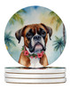 Boxer Luau Large Sandstone Absorbent Round Coasters Pack of 4 DAC6389 product image at NuMercy