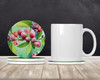 Connecticut Mountain Laurels in Watercolor Large Sandstone Absorbent Round Coasters Pack of 4 DAC1634 product image at NuMercy 2