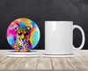 Hippie Animal Cheetah Large Sandstone Absorbent Round Coasters Pack of 4 product image at NuMercy 2