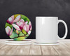 Mississippi Magnolia in Watercolor Large Sandstone Absorbent Round Coasters Pack of 4 DAC1675 product image at NuMercy 2
