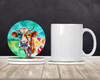 Hippie Animal Cow Large Sandstone Absorbent Round Coasters Pack of 4 DAC3996 product image at NuMercy 2