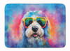 Old English Sheepdog Hippie Dawg Memory Foam Bath/Kitchen Mat DAC2536 product image at NuMercy