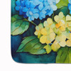 Hydrangeas in Watercolor Memory Foam Bath/Kitchen Mat DAC1578 product image at NuMercy 4