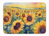 Kansas Sunflowers in Watercolor Memory Foam Bath/Kitchen Mat DAC1653 product image at NuMercy