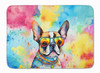 Boston Terrier Hippie Dawg Memory Foam Bath/Kitchen Mat DAC2470 product image at NuMercy