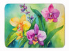 Orchids in Watercolor Memory Foam Bath/Kitchen Mat DAC1564 product image at NuMercy