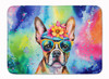 Boston Terrier Hippie Dawg Memory Foam Bath/Kitchen Mat DAC2468 product image at NuMercy