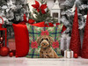 Spanish Water Dog Christmas Poinsettias Throw Pillow 18" x 18" product image at NuMercy 7