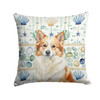 Tan Icelandic Sheepdog Coastal Sea Glass Throw Pillow 18" x 18" product image at NuMercy