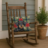 Wirehaired Black and Tan Dachshund Christmas Poinsettias Throw Pillow 18" x 18" product image at NuMercy 4