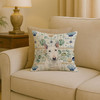 White Miniature Bull Terrier Coastal Sea Glass Throw Pillow 18" x 18" product image at NuMercy 2
