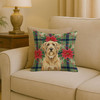 Wheaten and Tan Otterhound Christmas Poinsettias Throw Pillow 18" x 18" product image at NuMercy 2