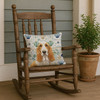 Lemon and White Basset Hound Coastal Sea Glass Throw Pillow 18" x 18" product image at NuMercy 4
