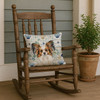 White with Sable Papillon Coastal Sea Glass Throw Pillow 18" x 18" product image at NuMercy 4