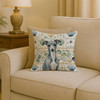 Blue Italian Greyhound Coastal Sea Glass Throw Pillow 18" x 18" product image at NuMercy 2
