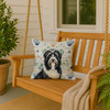 Black Bearded Collie Coastal Sea Glass Throw Pillow 18" x 18" product image at NuMercy 3