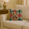Liver English Cocker Spaniel Christmas Poinsettias Throw Pillow 18" x 18" product image at NuMercy 2