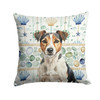 Tricolor Russell Terrier Coastal Sea Glass Throw Pillow 18" x 18" product image at NuMercy