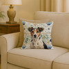 Tricolor Russell Terrier Coastal Sea Glass Throw Pillow 18" x 18" product image at NuMercy 2