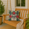 Pied French Bulldog Christmas Poinsettias Throw Pillow 18" x 18" product image at NuMercy 3