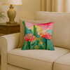 Arizona Saguaro Cactus Blossom in Watercolor Throw Pillow 18" x 18" DAC1625 product image at NuMercy 2