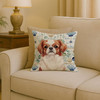 Red and White Japanese Chin Coastal Sea Glass Throw Pillow 18" x 18" product image at NuMercy 2