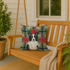 Border Collie Christmas Poinsettias Throw Pillow 18" x 18" product image at NuMercy 3