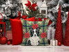 Border Collie Christmas Poinsettias Throw Pillow 18" x 18" product image at NuMercy 7