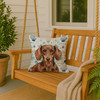 Chocolate and Tan Dachshund Coastal Sea Glass Throw Pillow 18" x 18" product image at NuMercy 3