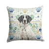 Black and White Pointer Coastal Sea Glass Throw Pillow 18" x 18" product image at NuMercy