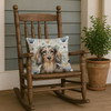 Longhaired Dapple Dachshund Coastal Sea Glass Throw Pillow 18" x 18" product image at NuMercy 4