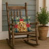 Golden English Cocker Spaniel Christmas Poinsettias Throw Pillow 18" x 18" product image at NuMercy 4