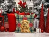 Golden English Cocker Spaniel Christmas Poinsettias Throw Pillow 18" x 18" product image at NuMercy 7