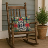 Gray Newfoundland Christmas Poinsettias Throw Pillow 18" x 18" product image at NuMercy 4